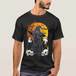 T-shirt Chapeau de sorcière de chat noir d'Halloween effra