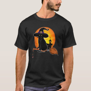 T-shirt Chapeau de sorcière de chat noir d'Halloween effra