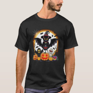 T-shirt Chapeau de sorcière de chat noir d'Halloween effra
