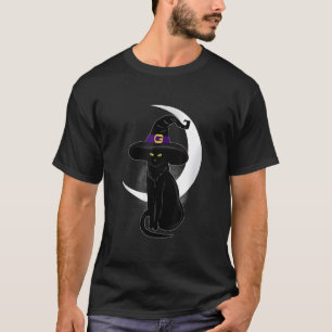 T-shirt Chapeau de sorcière de chat noir d'Halloween effra
