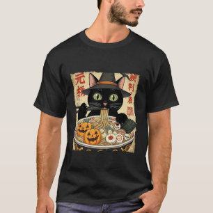 T-shirt Chapeau de sorcière de chat noir effrayant en slur