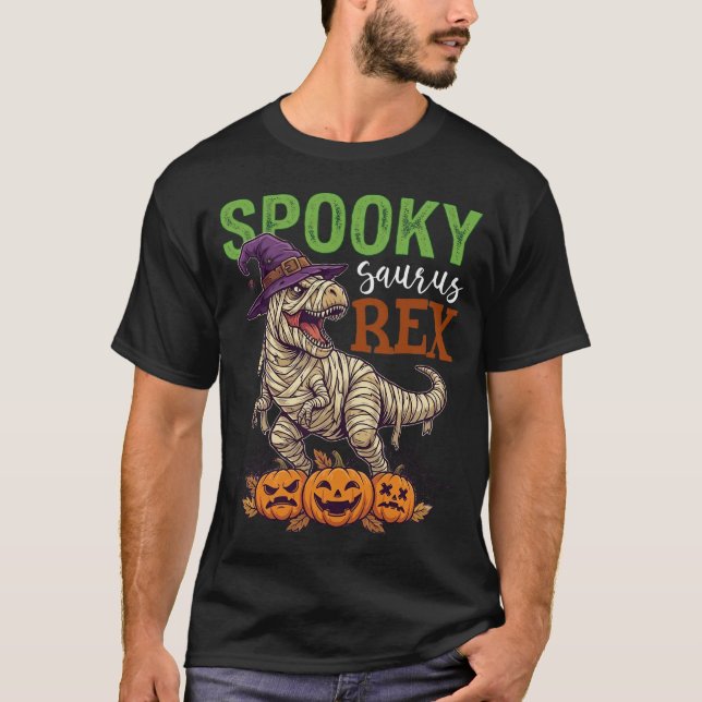 T-shirt Chapeau de sorcière de dinosaure de mummy de Sauru (Devant)