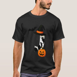 T-shirt Chapeau de sorcière Halloween Chat noir Citrouille