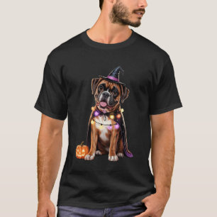 T-shirt Chapeau de sorcière Halloween pour chien boxer
