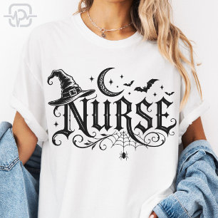 T-shirt Chapeau de sorcière infirmière Halloween effrayant
