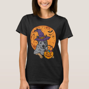 T-shirt Chapeau de Sorcière Lune Citrouille Halloween