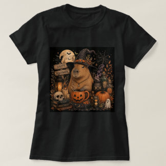 T-shirt Chapeau de sorcière mignon Capybara Halloween