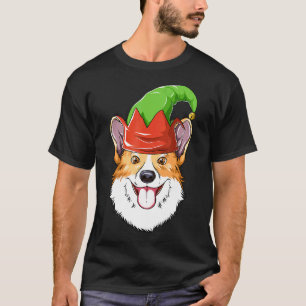 T-shirt Chapeau d'elfe Corgi Noël Corgi