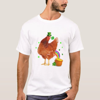 T-shirt Chapeau drôle de poulet Leprechaun St