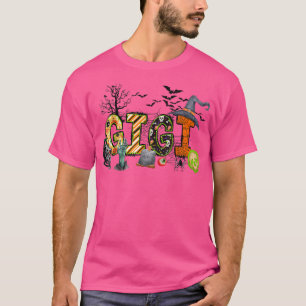 T-shirt Chapeau drôle de sorcière d'Halloween Boo Gigi gra