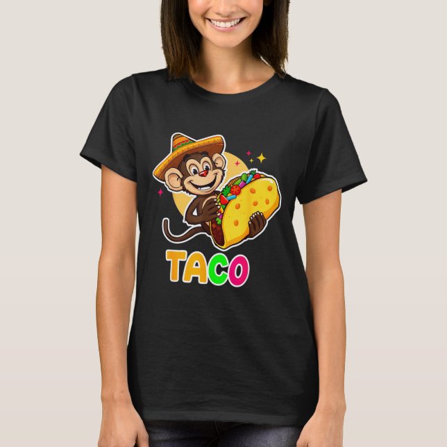T-shirt Chapeau mexicain singe taco el squatcho fun cinq (Devant)