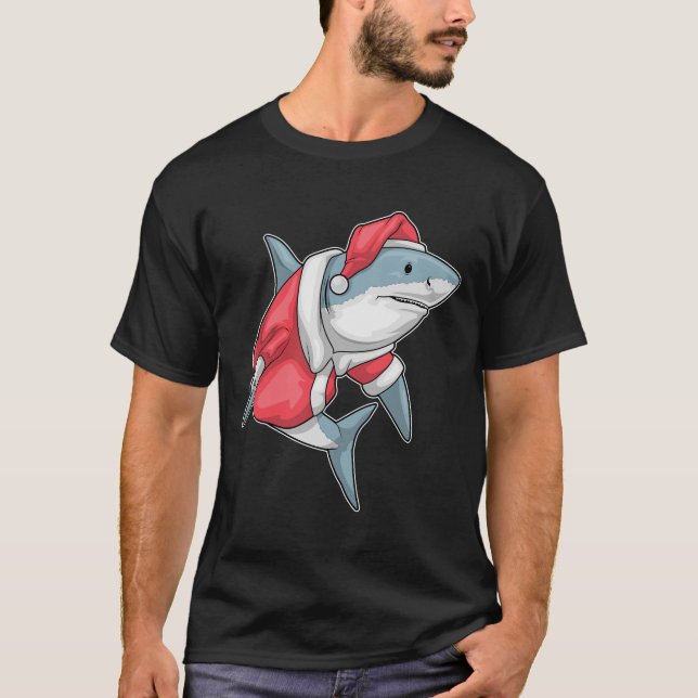 T-shirt Chapeau Noël aux requins (Devant)