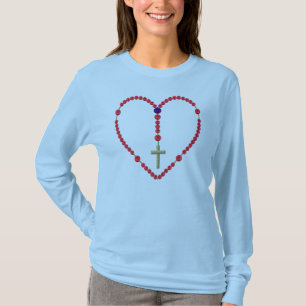 T-shirt Chapelet (roses rouges et bleus)