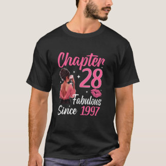 T-shirt Chapitre 28 Fabuleux depuis 1997 28 ans Noir W