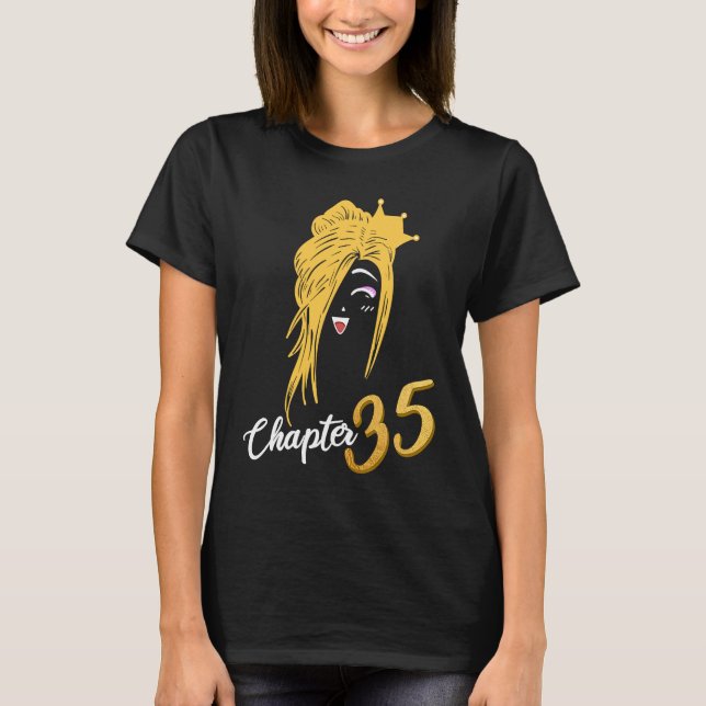 T-shirt Chapitre 35 Anniversaire Blondie Blond Cheveux Fem (Devant)