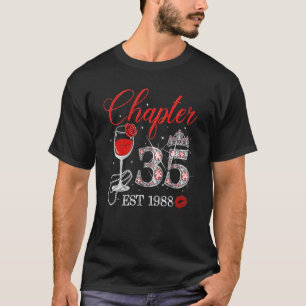 T-shirt Chapitre 35 ans EST 1988 35e anniversaire Red Rose
