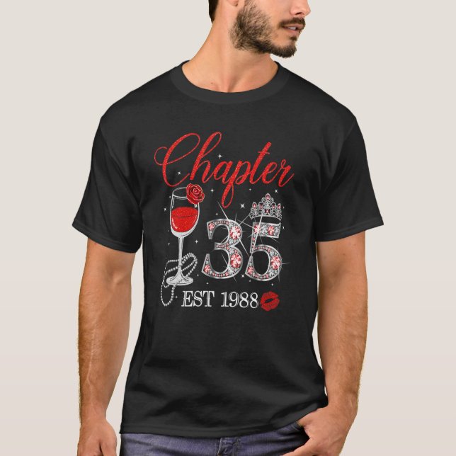 T-shirt Chapitre 35 ans EST 1988 35e anniversaire Red Rose (Devant)