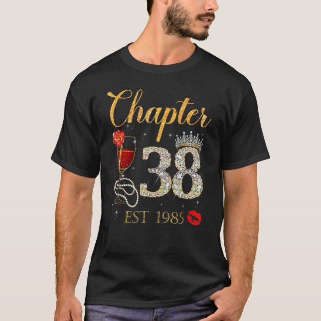T-shirt Chapitre 38 ans EST 1985 38e anniversaire Rose rou (Devant)