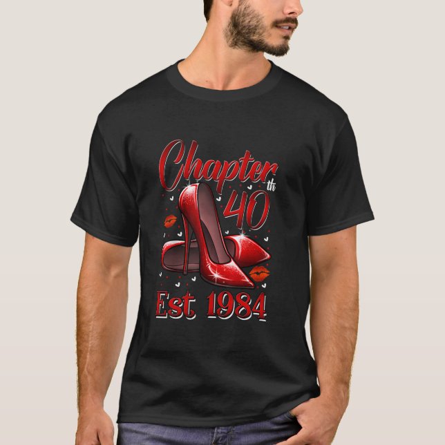 T-shirt Chapitre 40 ans EST 1984 40e anniversaire Rouge Hi (Devant)