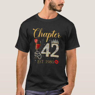 T-shirt Chapitre 42 Années EST 1980 42E Anniversaire Rose