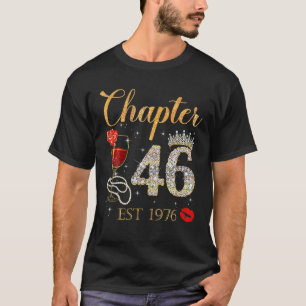 T-shirt Chapitre 46 Années EST 1976 46E Anniversaire Rose