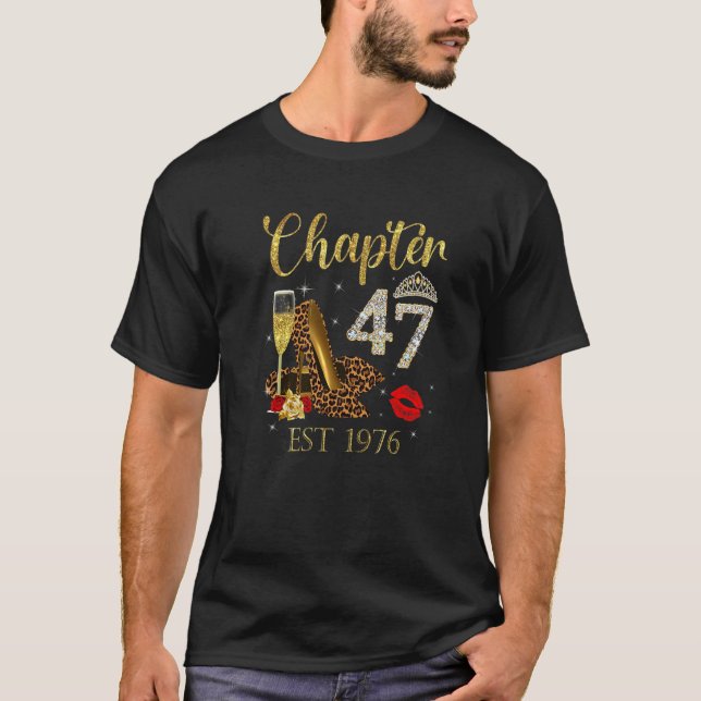 T-shirt Chapitre 47 Années EST 1976 47e Anniversaire Vin L (Devant)