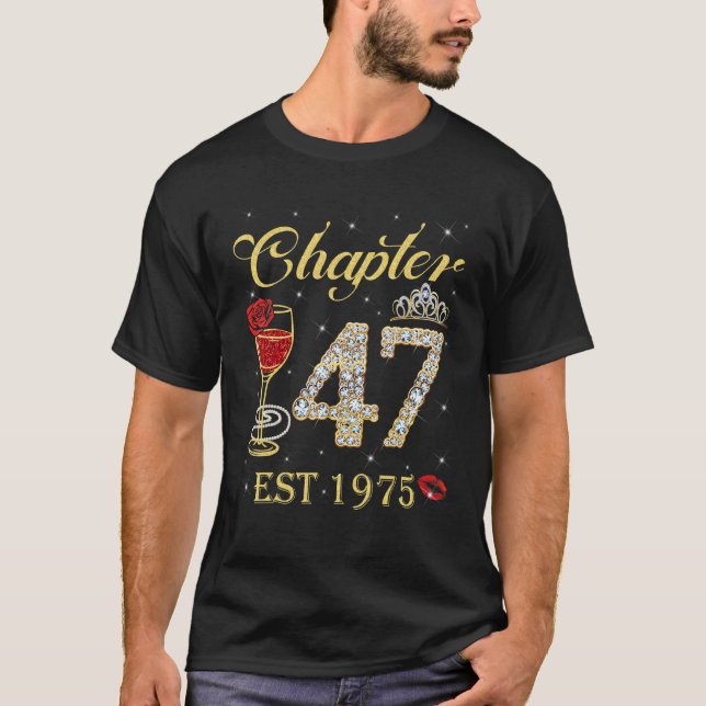 T-shirt Chapitre 47 Est 1975 47e anniversaire pour les fem (Devant)
