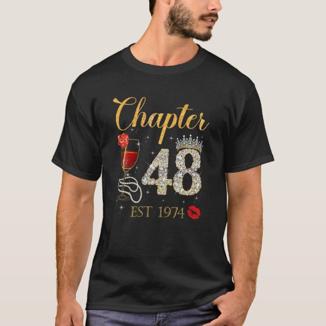 T-shirt Chapitre 48 Années EST 1974 48E Anniversaire Rouge (Devant)