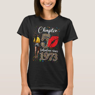 T-shirt Chapitre 50 Fabuleux depuis 1973 Black Girl Birthd