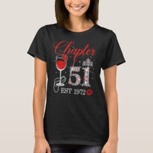 T-shirt Chapitre 51 ans EST 1972 51e anniversaire Red Rose