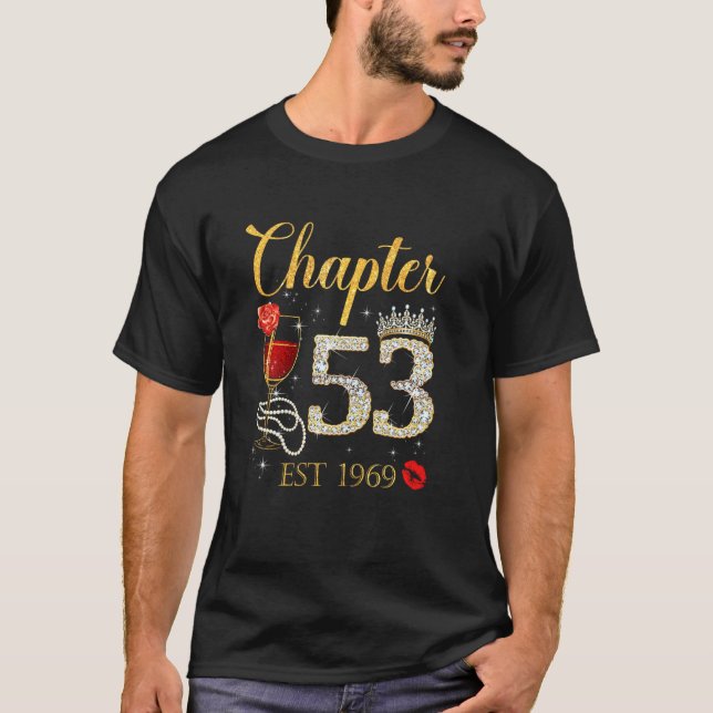 T-shirt Chapitre 53 ans Est 1969 53e anniversaire Rose rou (Devant)