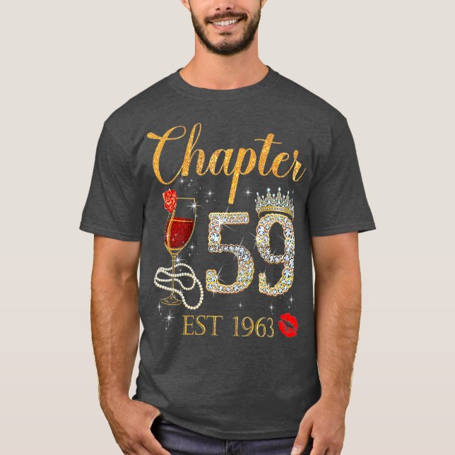 T-shirt Chapitre 59 ans EST 1963 59e anniversaire Rose rou (Devant)