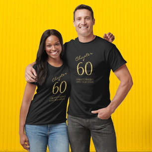 T-shirt Chapitre 60 60e fête d'anniversaire Noir et or