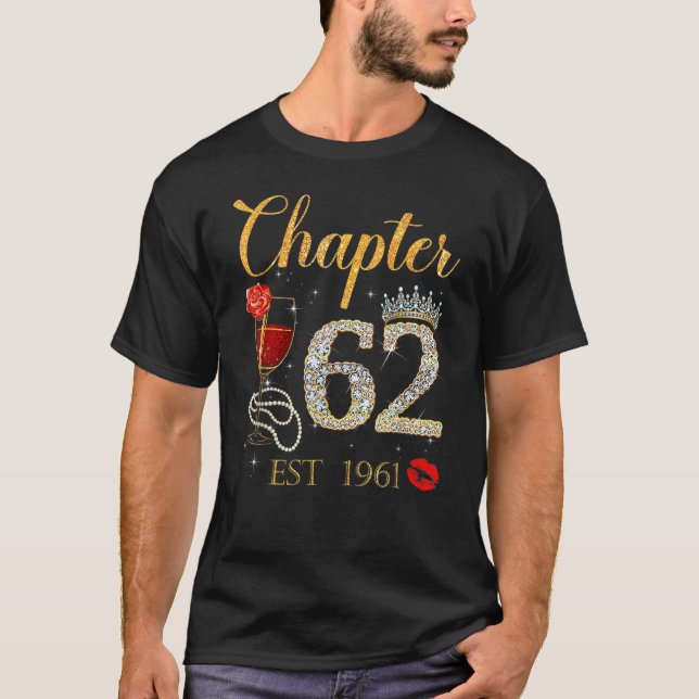 T-shirt Chapitre 62 ans EST 1961 62e anniversaire Red Rose (Devant)