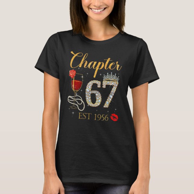T-shirt Chapitre 67 Années EST 1956 67e Anniversaire Red R (Devant)