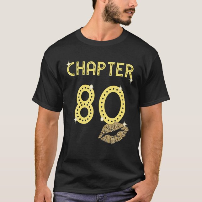 T-shirt Chapitre 80 Ans 80E Joyeuses lèvres Anniversaire F (Devant)