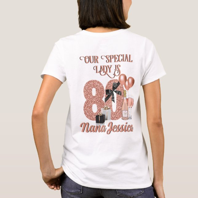 T-shirt Chapitre 80 Elégant Rose Or 80e anniversaire (Dos)