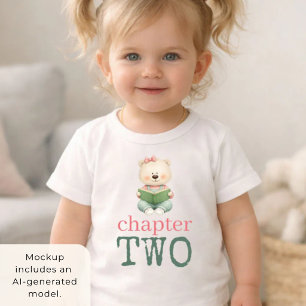 T-shirt Chapitre deux livre ours en peluche fille âgée de