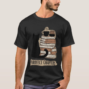 T-shirt Chapitres Parfaits : Chat Noir, Livres & Café