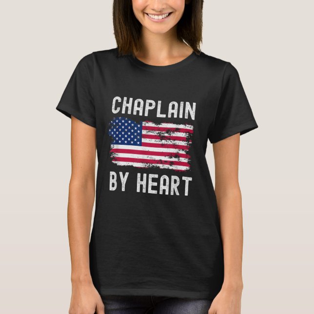 T-shirt Chaplain Usa Drapeau Profession Rétro Titre du tra (Devant)