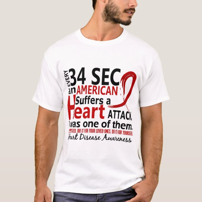 T-shirt Chaque 34 seconde me maladie cardiaque/attaque (Devant)