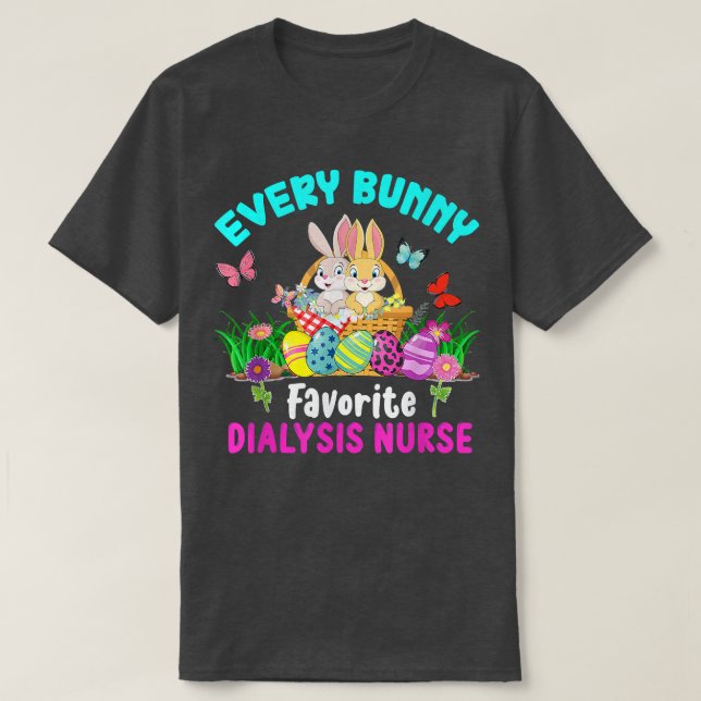 T-shirt Chaque Bunny Favori Dialyse Infirmière de mignons  (Design devant)