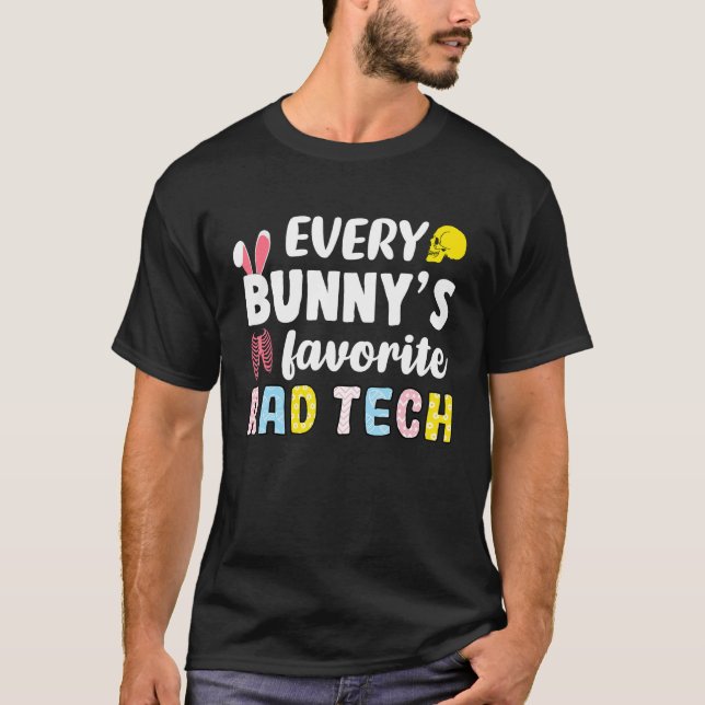 T-shirt Chaque Bunny's Favorite Rad Tech easter xray 2 (Devant)