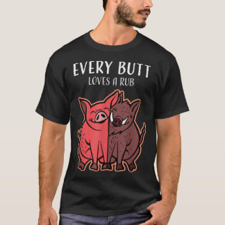 T-shirt Chaque Butt Aime Un Rub Cuire Vintage BBQ Viande F