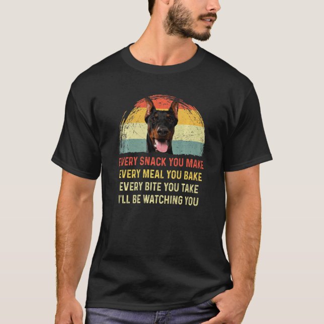 T-shirt Chaque Collation Que Vous Faites Doberman Maman Ch (Devant)