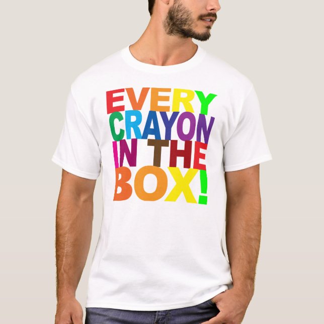 T-shirt Chaque crayon dans la boîte (Devant)