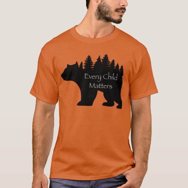 T-shirt Chaque enfant compte conception de l'ours  (Devant)