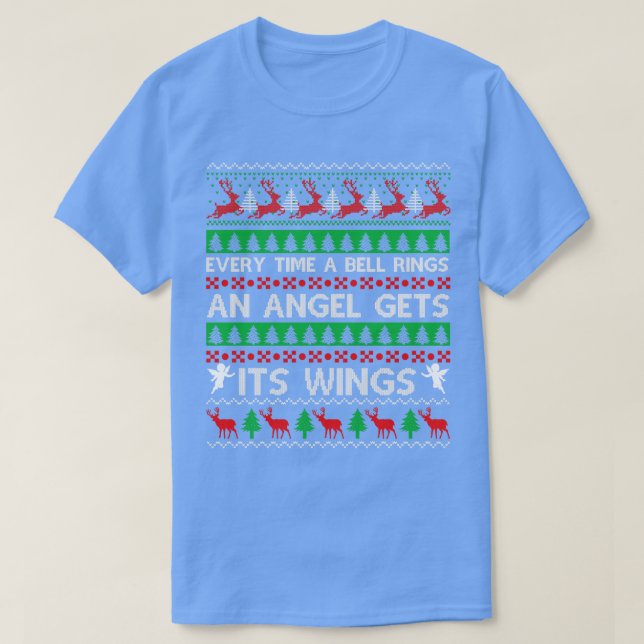 T-shirt Chaque fois qu'une cloche sonne un ange obtient se (Design devant)