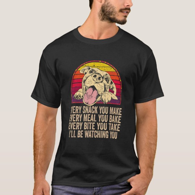 T-shirt Chaque friandise que vous faites Pitbull drôle vin (Devant)