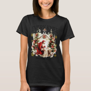 T-shirt Chaque genou doit s'incliner drôle Père Noël bébé
